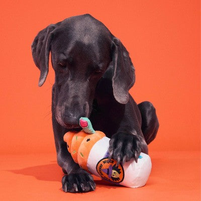BARK Halloween Witch's Brew Coffee Drink Dog Plush Toy
