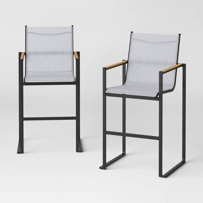 Henning 2pk Bar Height Patio Chairs - White - Threshold (LOCAL PICKUP ONLY)