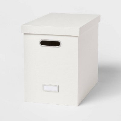 Canvas Hanging File Organizer with Lid Cream - Brightroom