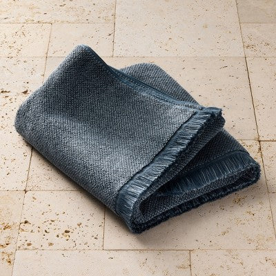 Organic Texture Bath Towel Mineral Blue - Casaluna