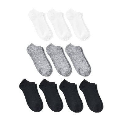 Women's 10pk Low Cut Socks - Dealworthy White/Heather Gray/Black 4-10