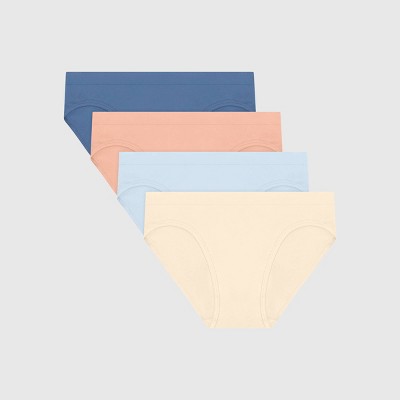 Hanes Girls' 4pk Tween Seamless Bikini Underwear - Blue/Pink XL