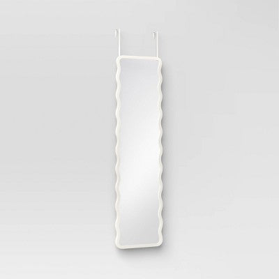 Wavy Over The Door Mirror White - Room Essentials (LOCAL PICKUP ONLY)