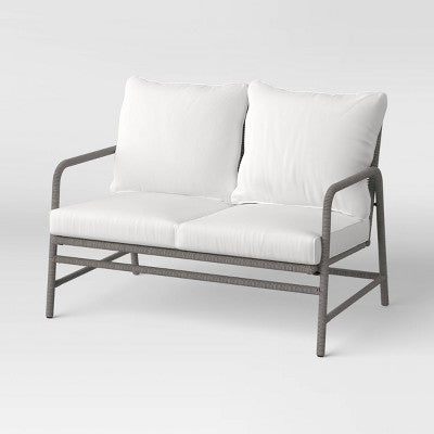 Granby Padded Wicker Outdoor Patio Loveseat - Gray - Threshold (LOCAL PICKUP ONLY)