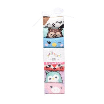 Kids' Squishmallows 7 Days of Cozy Christmas Crew Socks - M/L