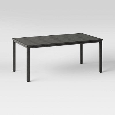 Ryegate 6 Person Weathered Teak Rectangle Patio Dining Table - Threshold (LOCAL PICKUP ONLY)