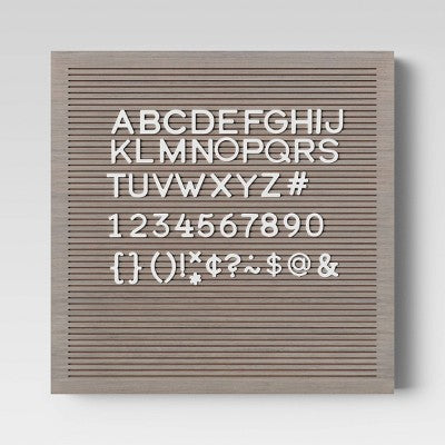 14"x 14" Wood Letterboard Gray - Threshold: MDF Message Board