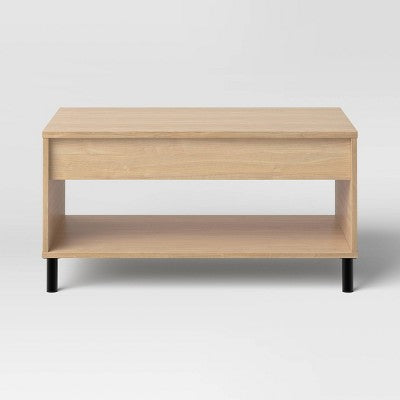 Mixed Materials Wood and Metal Lift top Coffee Table with Storage Natural Wood - Room Essentials (LOCAL PICKUP ONLY)