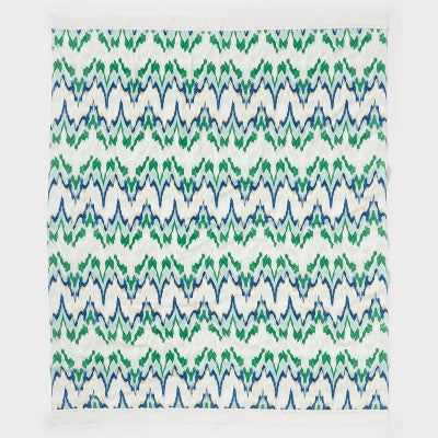 Ikat Green Oversized Jumbo Beach Towel - Threshold