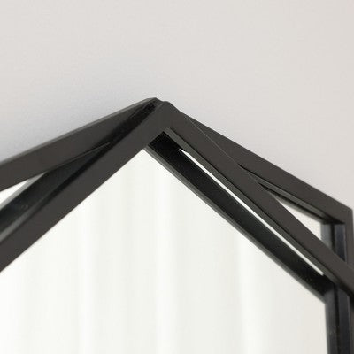 LuxenHome Black Metal Hexagon Frame Wall Accent Mirror for Bathroom & Vanity (LOCAL PICKUP ONLY)