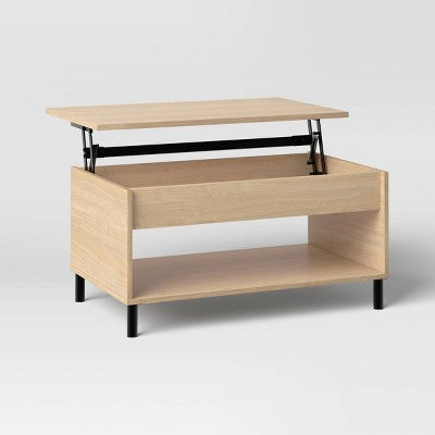Mixed Materials Wood and Metal Lift top Coffee Table with Storage Natural Wood - Room Essentials (LOCAL PICKUP ONLY)