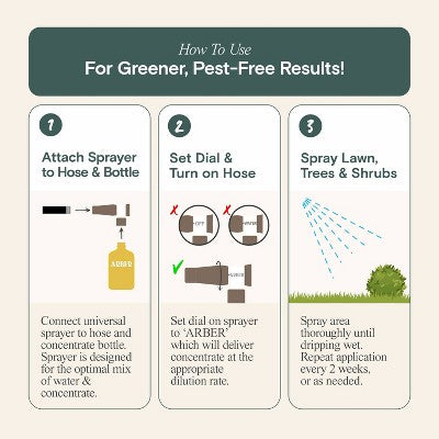 Arber Organic Lawn Tree and Shrub Insecticide Ready to Spray Fertilizer 8floz