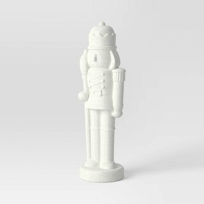 28" Glittered Christmas Decorative Nutcracker - Wondershop White