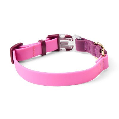 Color Blocked Dog Collar - Pink Tonal - The Cuddle Collab - L