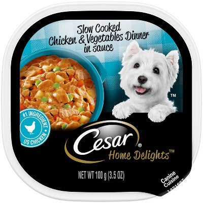 Cesar Home Delights Adult Wet Dog Food Slow Cooked Chicken & Vegetable Dinner in Sauce - 3.5oz