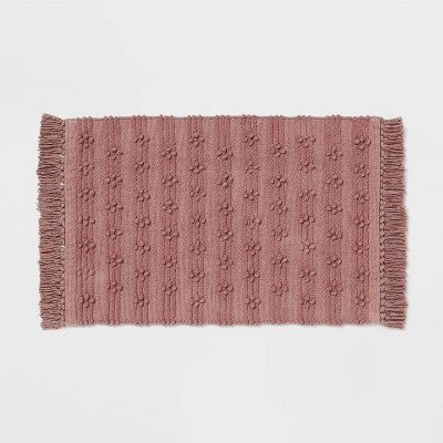 20"x30" Dotted Striped Bath Rug Mauve - Threshold