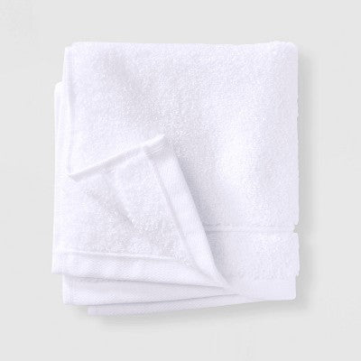 Modal Washcloth White - Casaluna: Heavyweight Cotton Blend, Fade-Resistant, OEKO-TEX Certified, 13"x13"