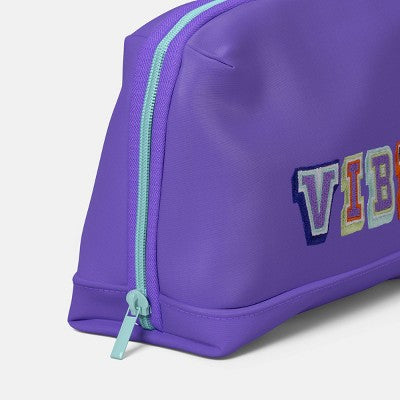 Tech Pouch - heyday Purple Word Embroidery: Solid Design Accessory Case