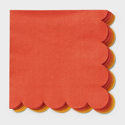 Thanksgiving 20ct Scalloped Lunch Napkins - Spritz