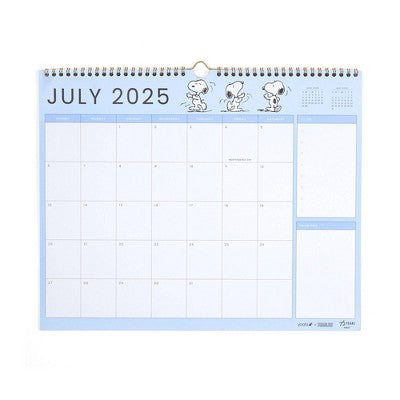 Yoobi 12"x15" Peanuts Monthly Wall Calendar Blue Snoopy Dance, School Supplies