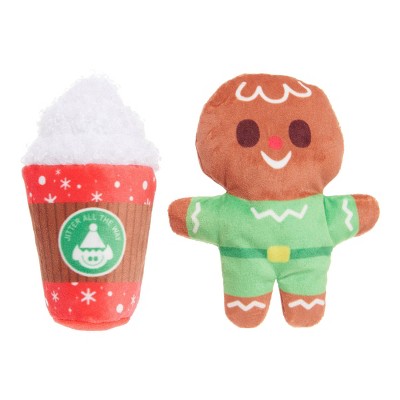 BARK Holiday Santa's Workchomp Jolly Jitterbread Man Dog Plush Toy