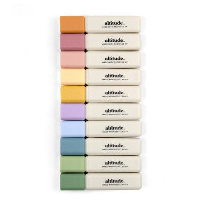 Altitude 10pk Mini Highlighters Multicolor