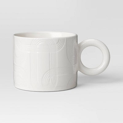 16oz Matte Round Handle Mug Ivory - Threshold