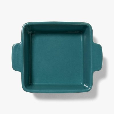 20.8oz Square Stoneware Baking Dish Green - Figmint: Oven, Microwave, Dishwasher & Freezer Safe, Ergonomic Handle