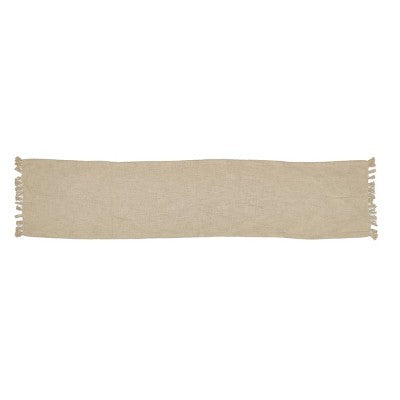 72" x 14" Cotton Textured Table Runner Khaki - Threshold: Farmhouse Style, Machine Washable, OEKO-TEX Certified