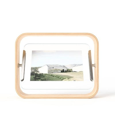 Umbra 5"x7" Bellwood Picture Frame Natural: Beechwood, Double-Sided, Adjustable, Tabletop Display