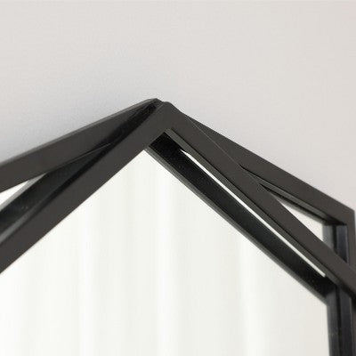 LuxenHome Black Metal Hexagon Frame Wall Accent Mirror for Bathroom & Vanity (LOCAL PICKUP ONLY)