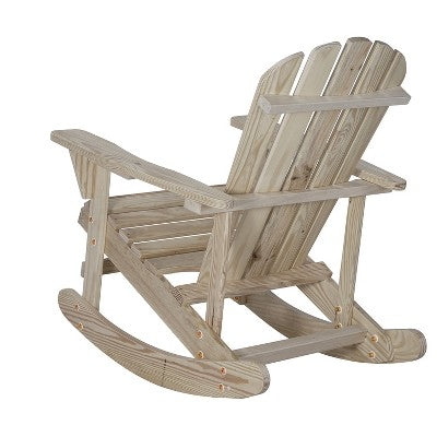 Saint Birch Adirondack Wooden Rocking Chair, Natural (LOCAL PICKUP ONLY)