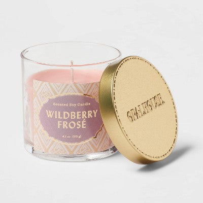 4.1oz Lidded Glass Jar 1-Wick Candle Wildberry Frose - Opalhouse
