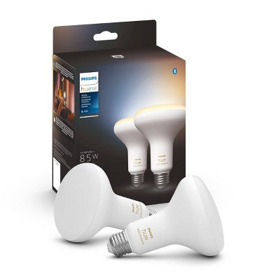 Philips Hue 2pk BR30 Warm-To-Cool LED Smart Bluetooth Lights and Bridge Compatible