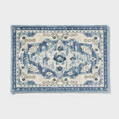 20"x30" Medallion Bath Rug Blue - Threshold