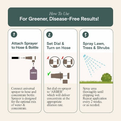 Arber Organic Lawn Tree Shrub Fungus and Disease Control Ready to Spray Fertilizer 8oz