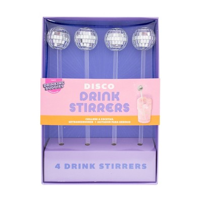Disco Drink Stirrers: NPW Multicolored Plastic Cocktail Stirrers & Picks, Hand Wash, 8" Height