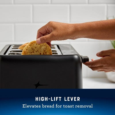 Oster 4-Slice Toaster With Extra-Wide Slots Black: Bagel & Bread Toaster, 1560W, Kitchen Aid, Spot Clean