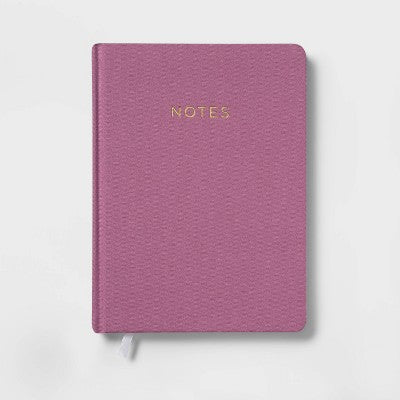 College Ruled Journal 7.75"x5.5" Linen Dark Purple - Threshold: Hard Cover, 120 Pages, Rounded Corners, Acid-Free Paper