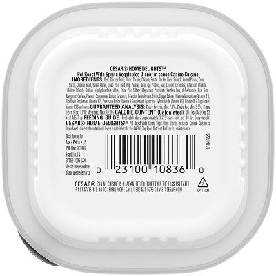 Cesar Home Delights Adult Wet Dog Food Pot Roast with Spring Vegetables and Beef Dinner in Sauce - 3.5oz