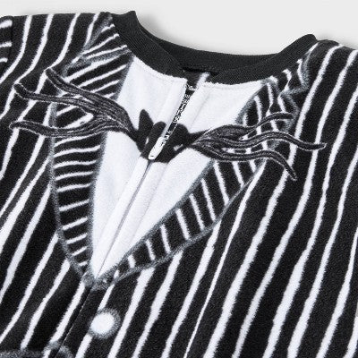 Toddler Boys' The Nightmare Before Christmas Jack Skellington Blanket Sleeper Footed Pajamas with Hat - Black 2T