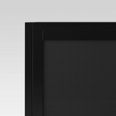 Warwick 2 Door Cabinet Black - Threshold: Rattan Accent, Adjustable Shelf, Mesh Doors (LOCAL PICKUP ONLY)