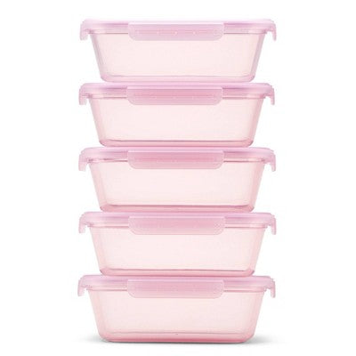 Ello 10pc Snap and Nest Meal Prep Food Storage Containers Pink