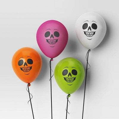 8pk Halloween Balloon Set Skeleton Faces - Hyde & EEK! Boutique
