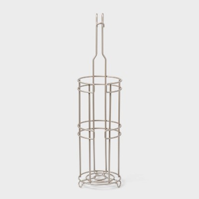 4 Roll Reserve Plus Freestanding Toilet Tissue Holder Silver - Threshold: Steel Construction, 23.937" Height, 6.5" Width