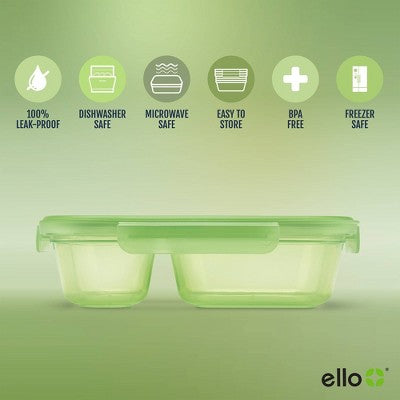 Ello 8pc Snap and Nest Snack Divided Food Storage Containers Green