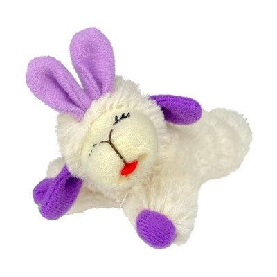 Multipet Lamb Chop with Purple Bunny Ears Cat Interactive Plush Toy