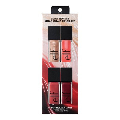 e.l.f. Glow Reviver Quad Goals Lip Oil Kit - 0.25 fl oz/4ct