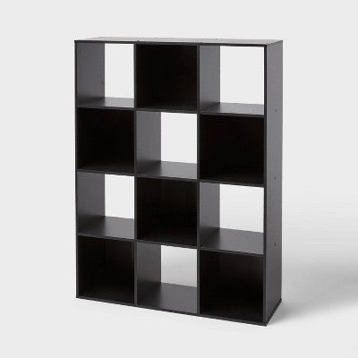 11" 12-Cube Book Shelf Black - Brightroom (LOCAL PICKUP ONLY)