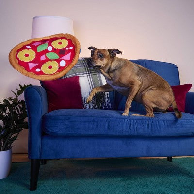 BARK Barkbuster Movie Night Hawhine Pizza Dog Food Shaped Plush Toy